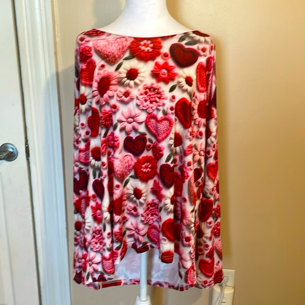 Beautiful Pink, red and white tunic